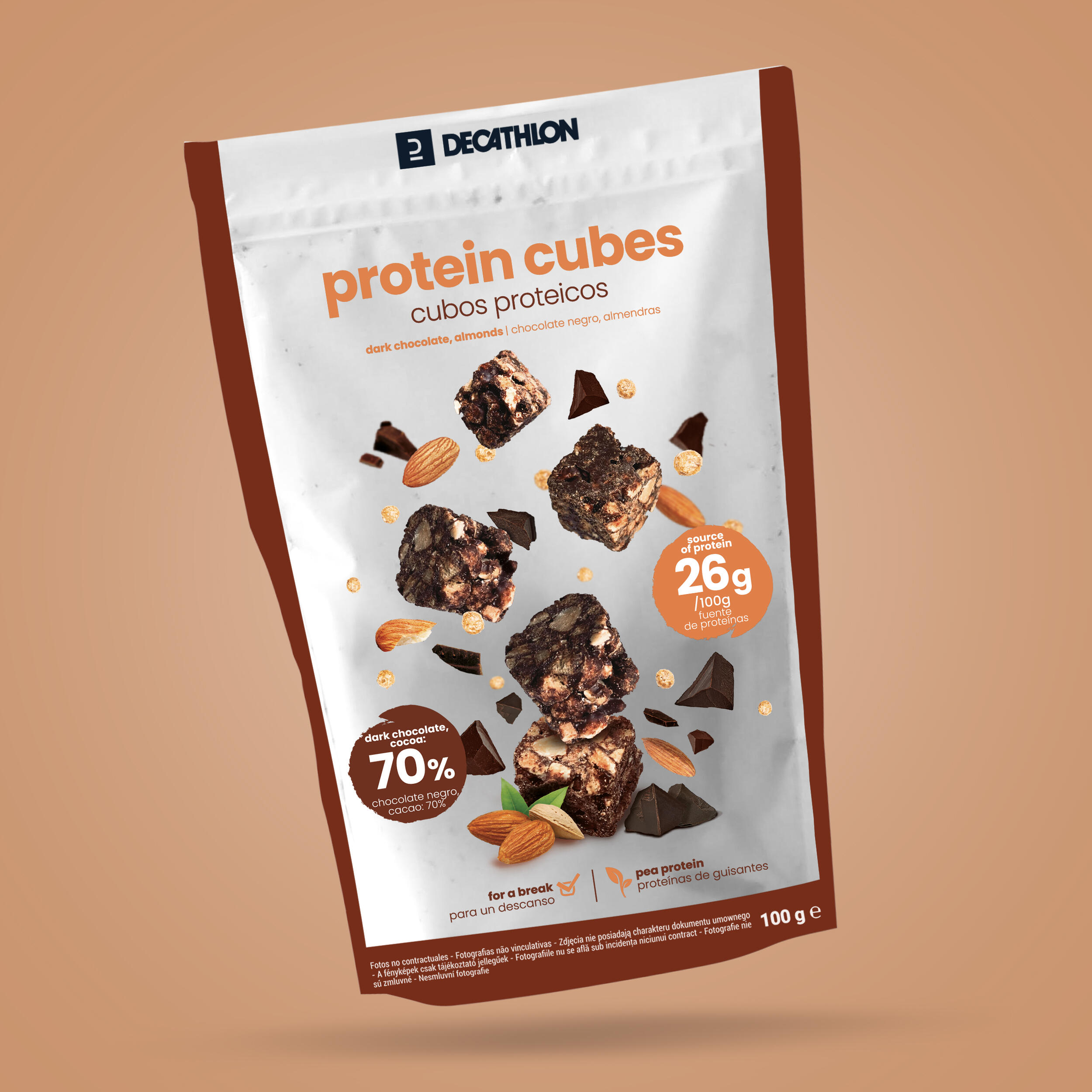 Cuburi proteine CiocolatÄƒ neagrÄƒ