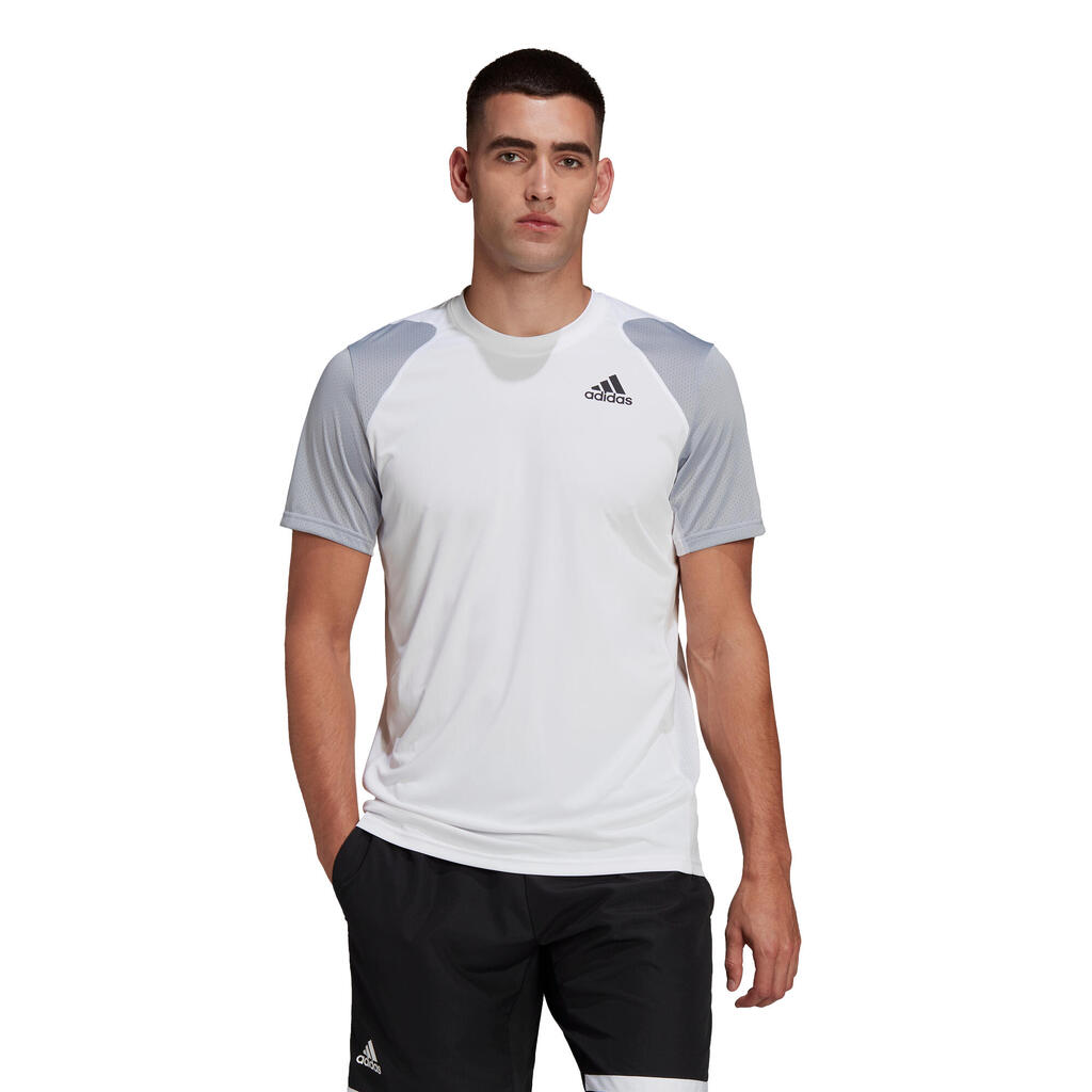 Men's Short-Sleeved Tennis T-Shirt TEE - White/Grey