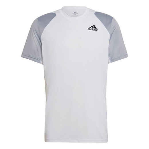 
      Men's Short-Sleeved Tennis T-Shirt TEE - White/Grey
  