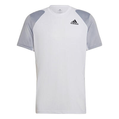 Tennis-t-shirt voor heren tee wit/grijs