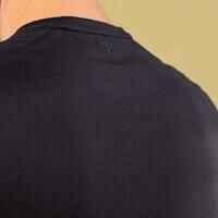 Camiseta fitness manga corta transpirable cuello redondo Hombre Domyos negro