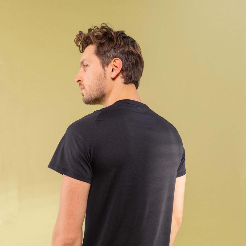 T-shirt de fitness collection respirant col rond homme - noir