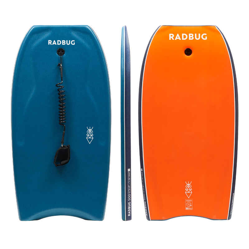 Bodyboard mit Leash 500 blau/orange 