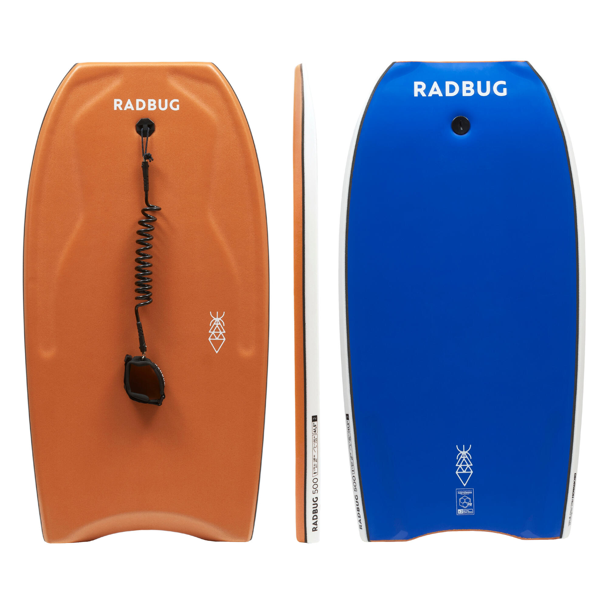 Decathlon | Bodyboard 500 Ltd marrone / azzurro / slick eco |  Radbug