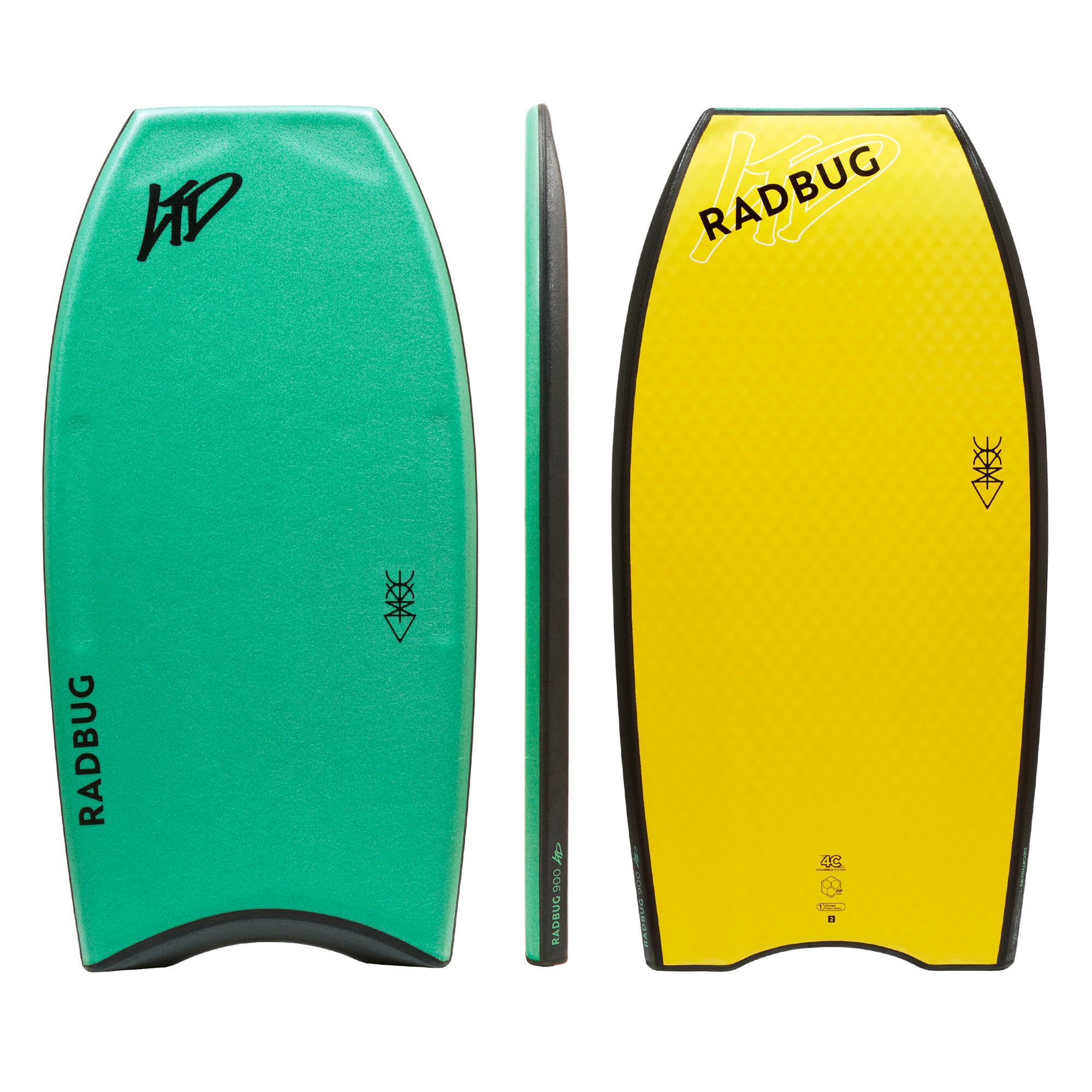 RADBUG Bodyboard 900 LTD grün/gelb – Pro Model Limited Edition 40