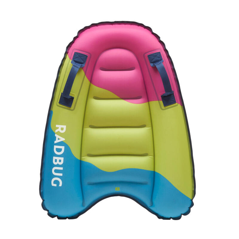 Kids' Discovery Inflatable Bodyboard 4–8 years (15–25kg) - Camo Pink Green Blue