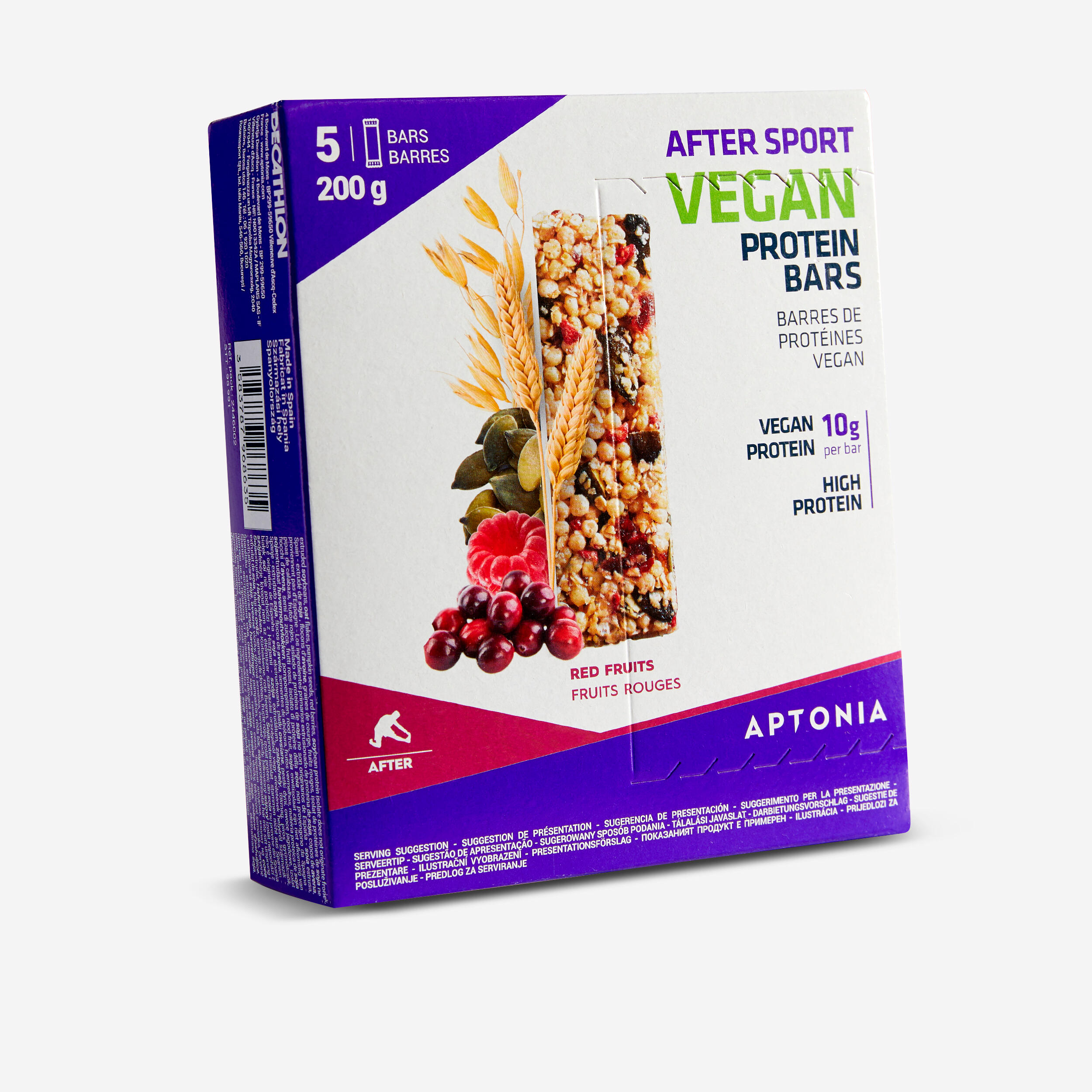 VEGAN RED FRUIT PROTEIN SPORTS RECOVERY BAR 5X40G