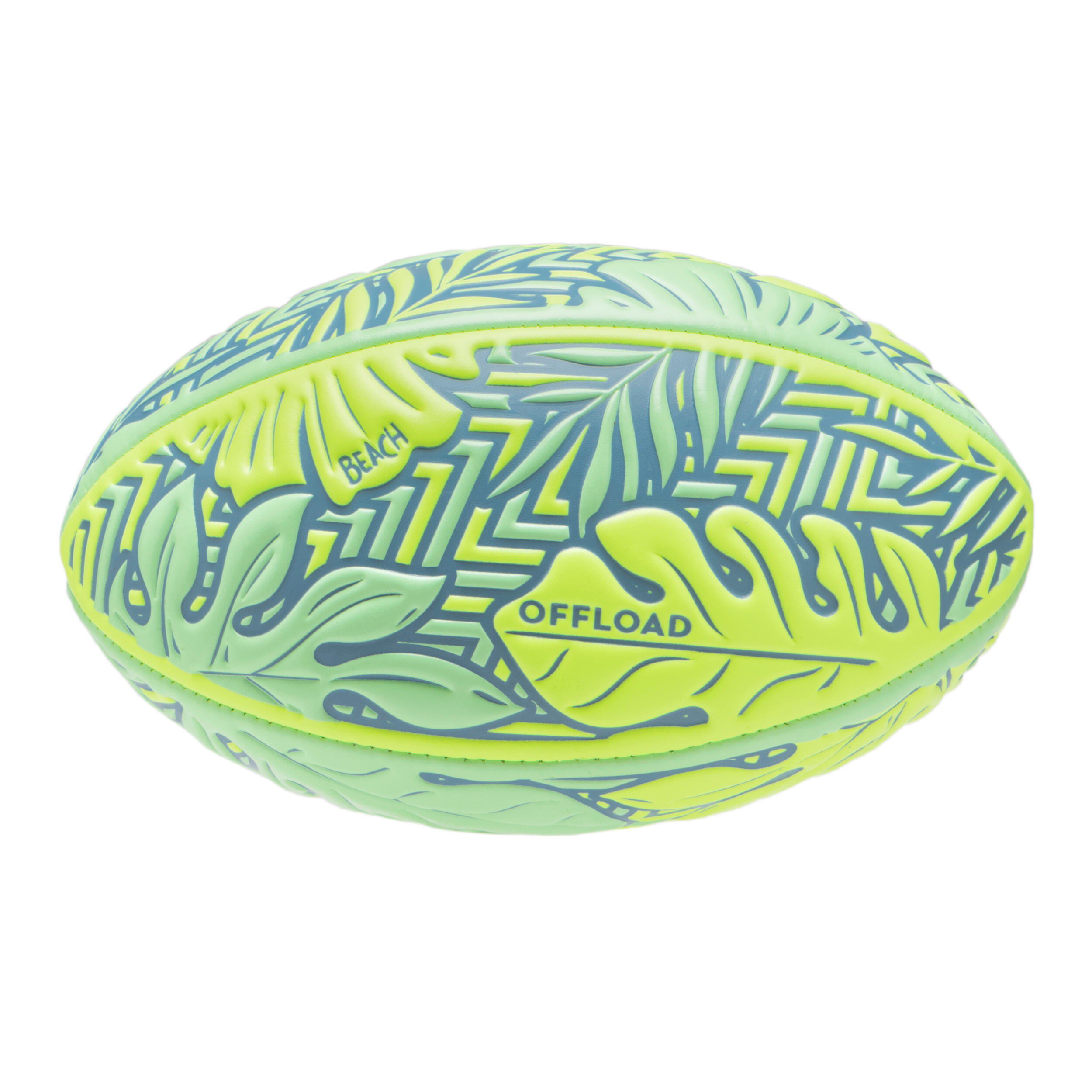 OFFLOAD Beach Rugby Ball R100 Midi Tropical Size 1 - Yellow/Green