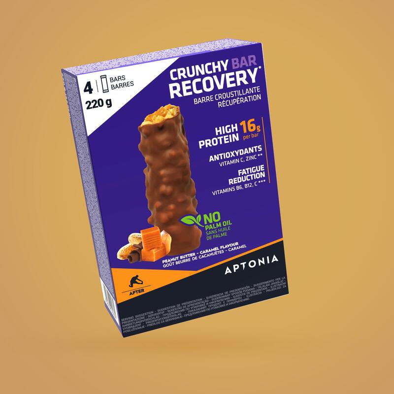 Knapperige recuperatiereep Crunchy Recovery Bar 55 g x4 pindakaas en karamel