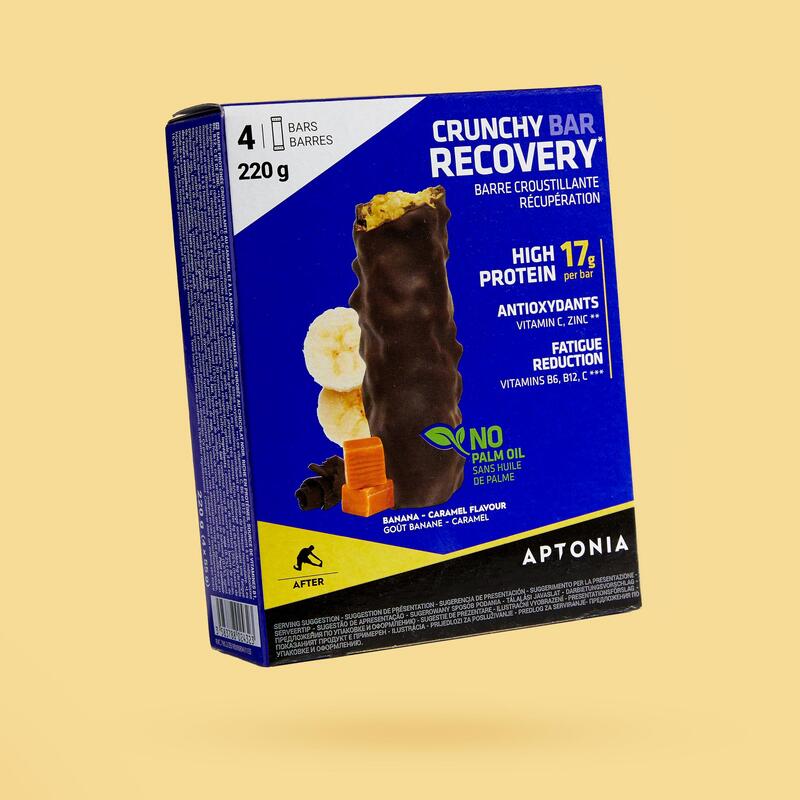 Knapperige recuperatiereep Crunchy Recovery Bar 55 g x4 banaan en karamel