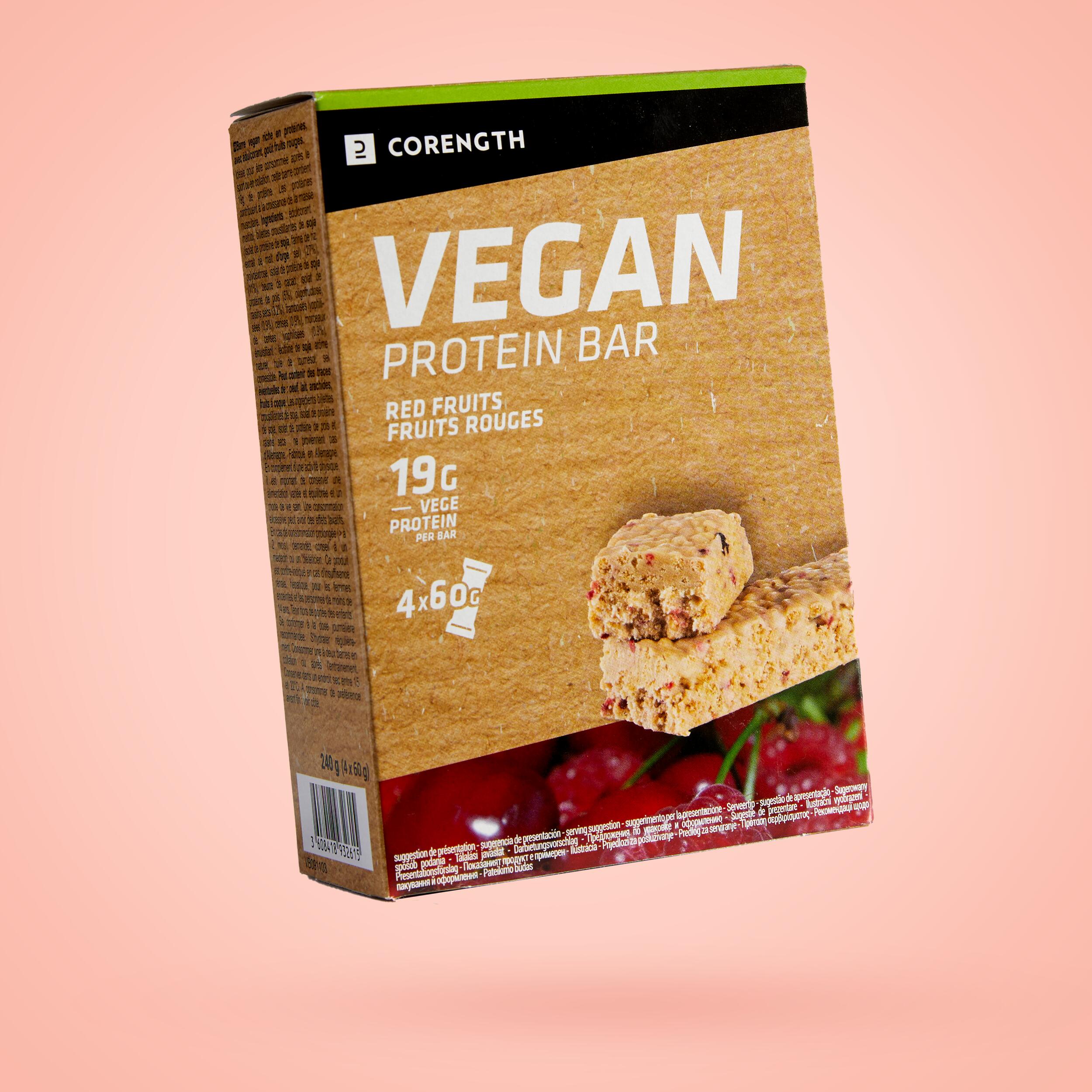 DOMYOS Vegan Protein Bar 4-Pack - Red Berries