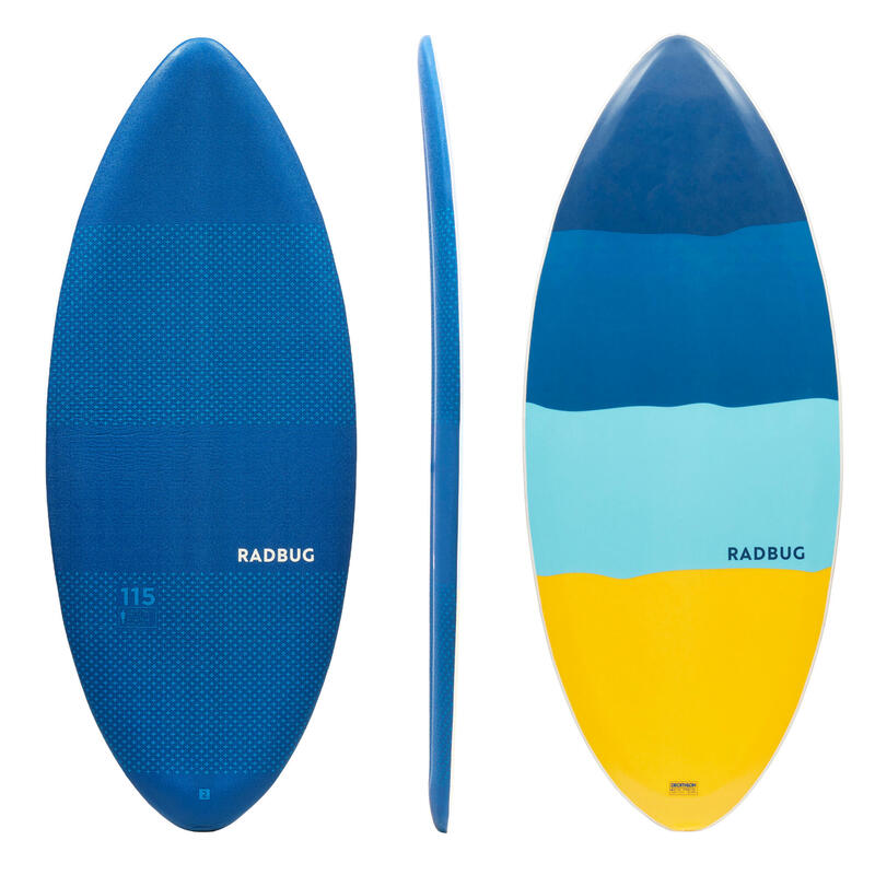 Foam skimboard voor kinderen 500 blauw turquoise geel