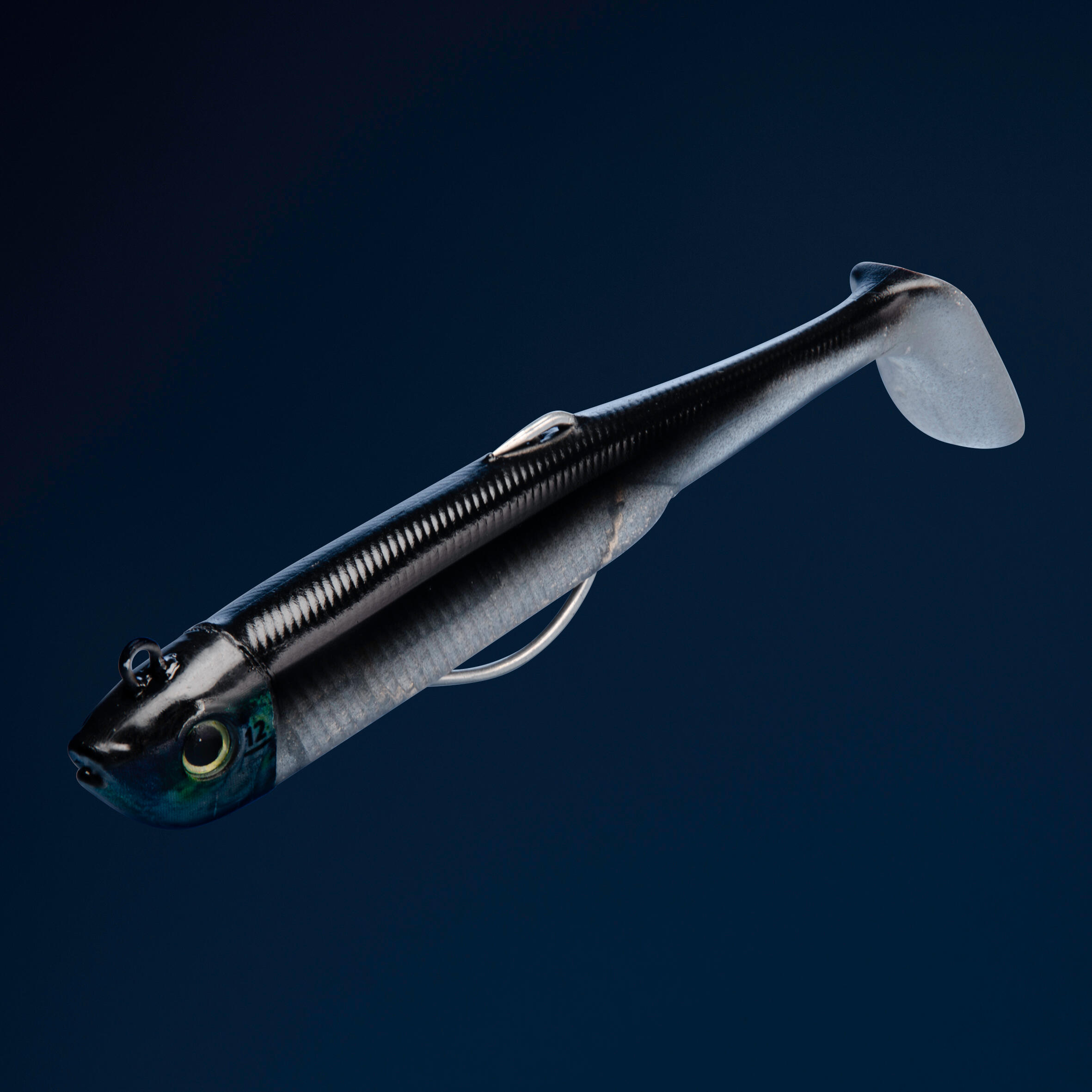 Set softbaits voor zeevissen Ancho 120 Texas shad zwarte rug/witte rug 12 g 2/11