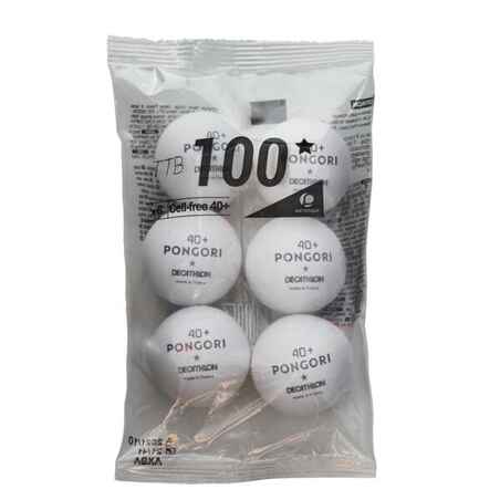 Table Tennis Balls TTB 100 1* 40+ 6-Pack (Made in France) - White