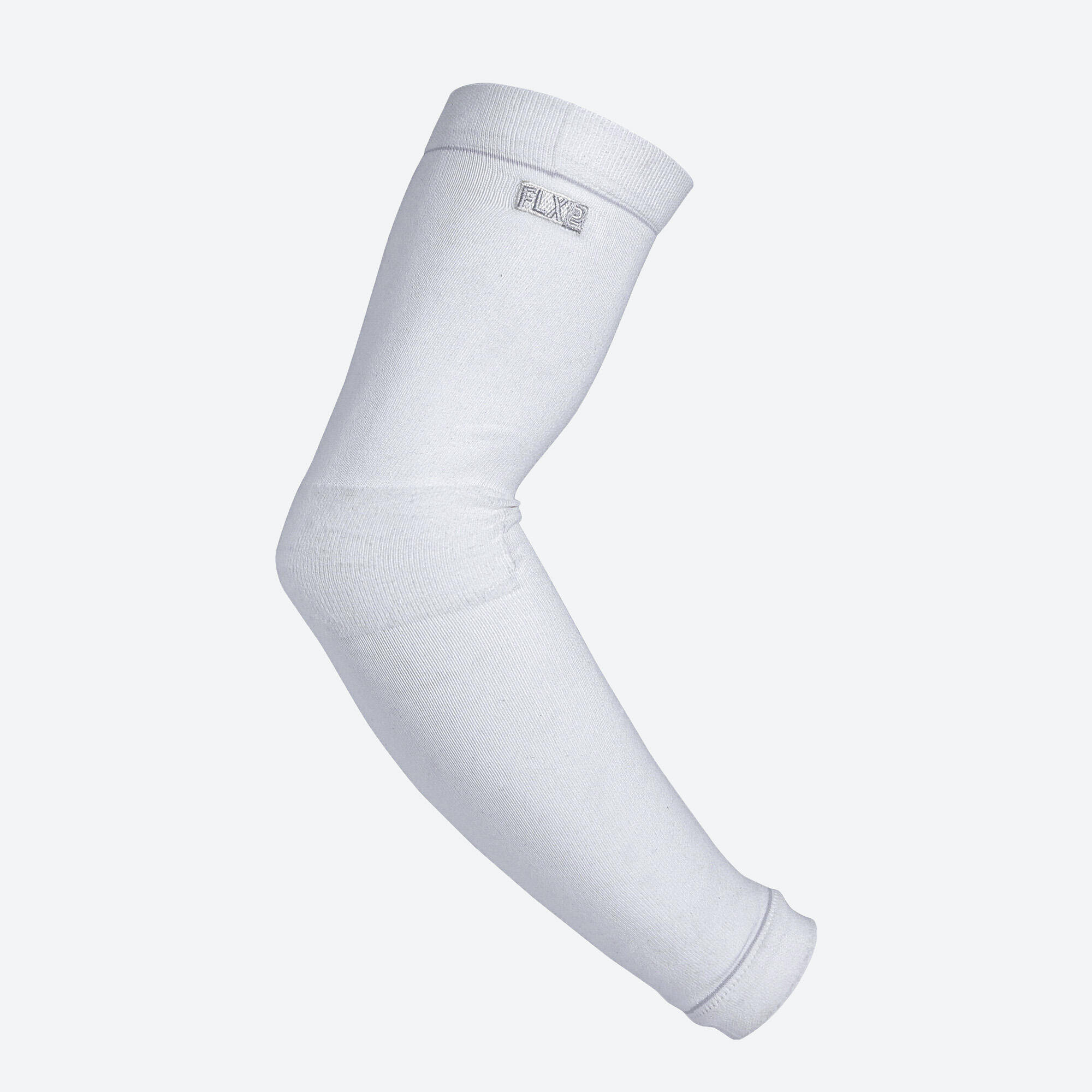 UV Protection Cricket Arm Sleeve Secure Fit & Stretchable White -  1