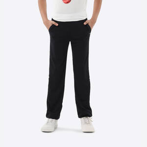 Kids' Cricket Trouser CTS 500 Straight Fit Comfortable & Stretchable Black