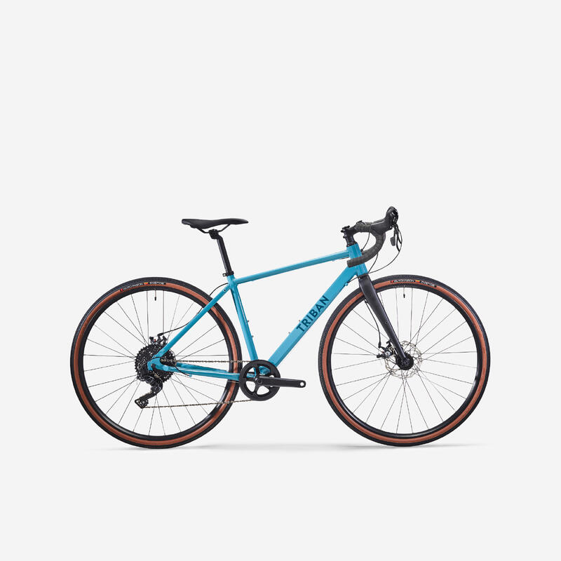 Bicicleta de gravel mujer aluminio Triban Grvl 120 azul