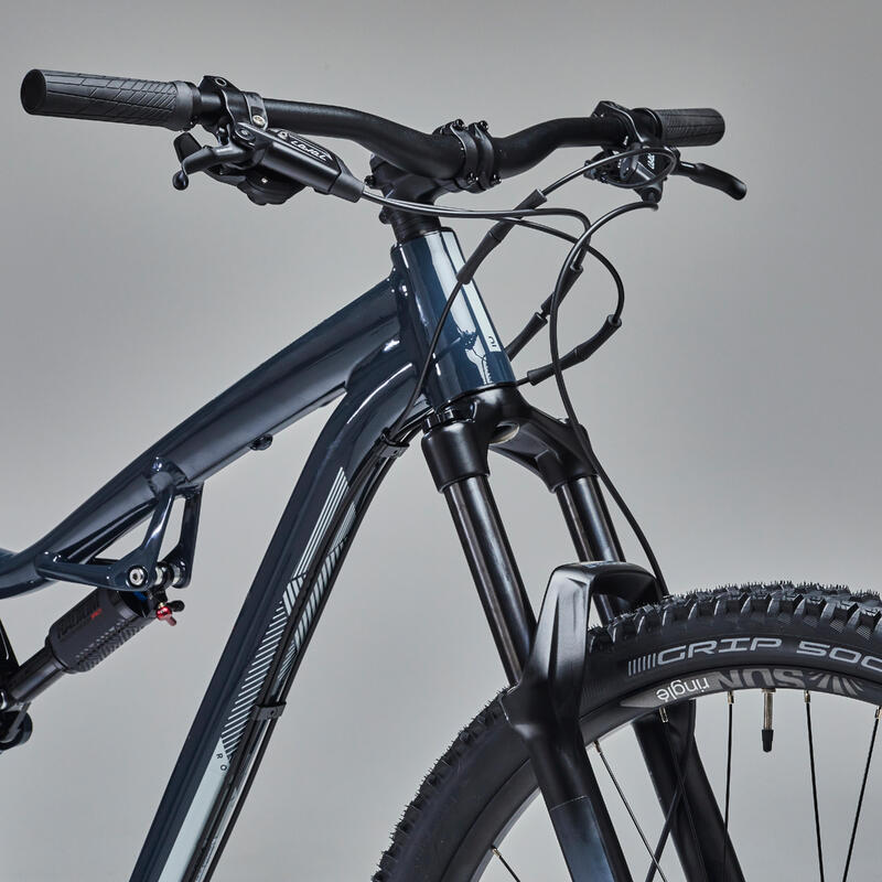 Bicicleta de montaña doble suspensión aluminio Rockrider AM 50 S negro