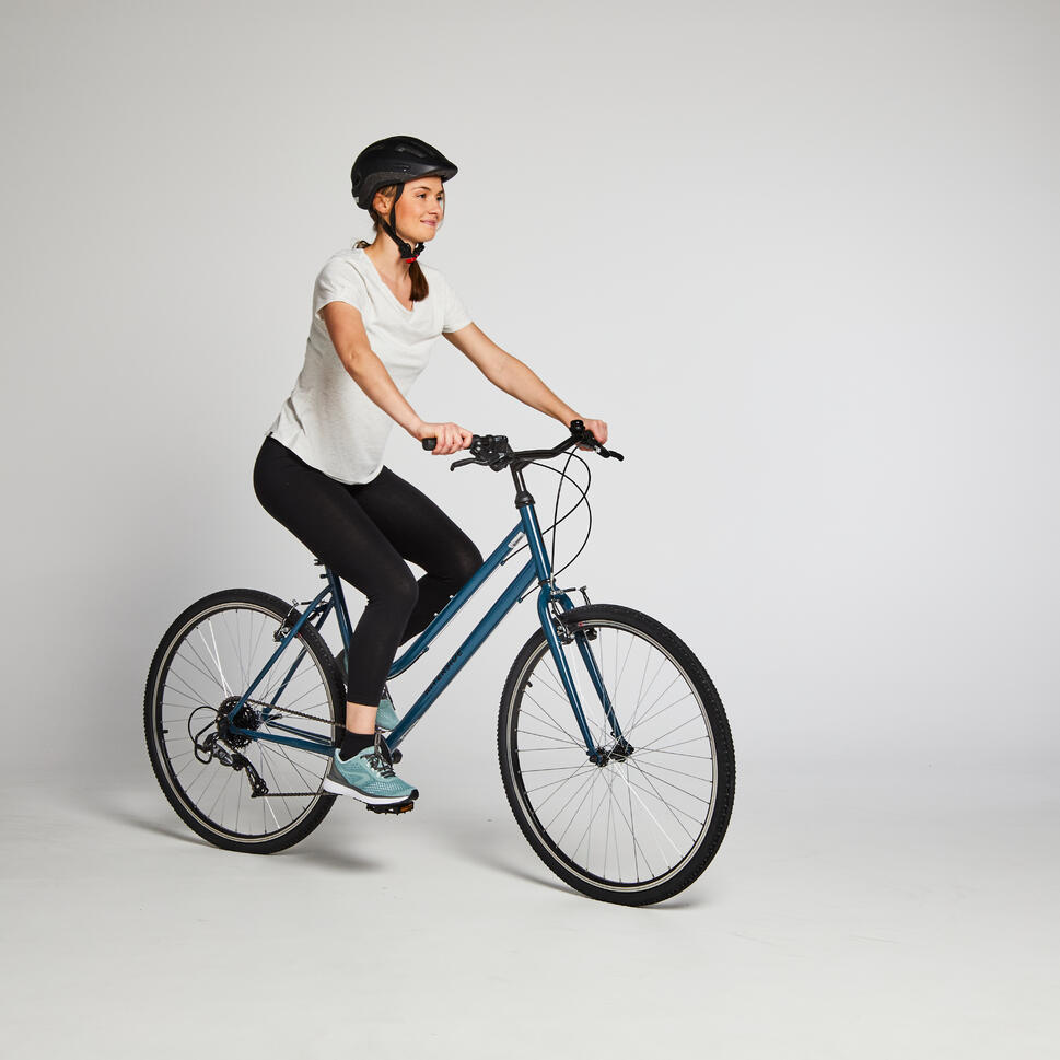 VELO TOUT CHEMIN RIVERSIDE 120 ENJAMBEMENT BAS bleu pétrole RIVERSIDE Decathlon