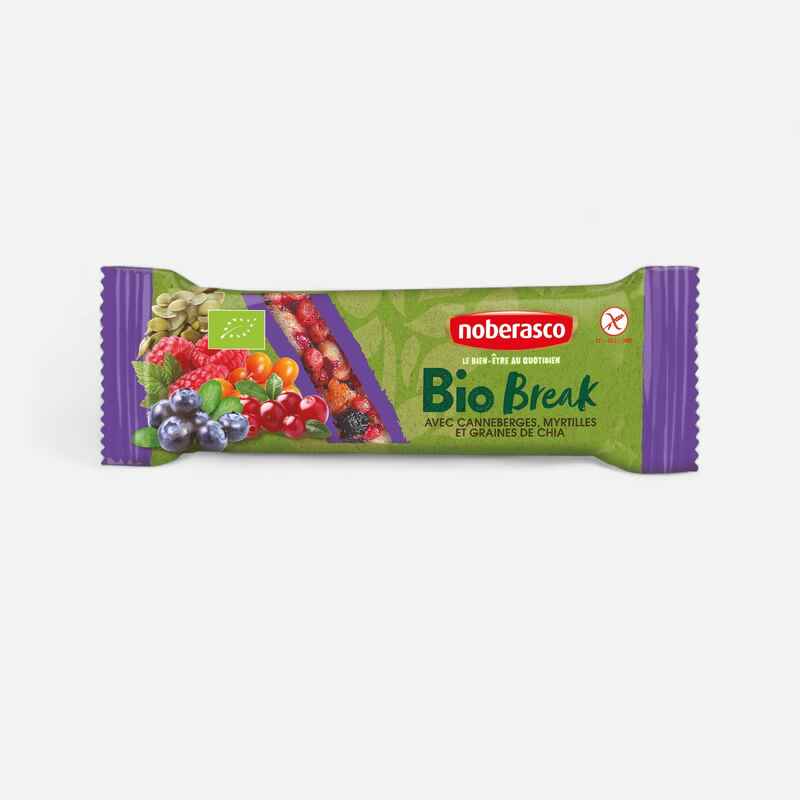 Fruchtriegel Cranberry, Heidelbeeren, Chiasamen, Bio und glutenfrei