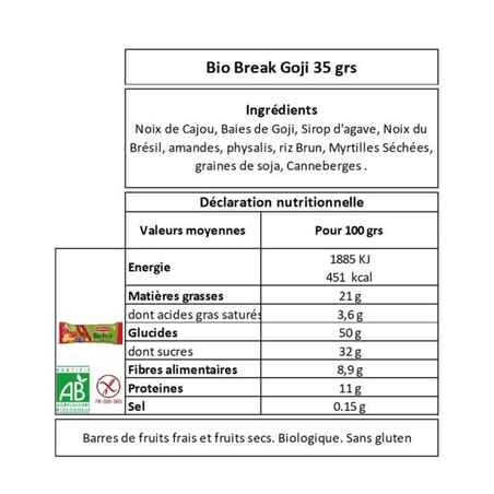 Vaisinis ožerškio uogų batonėlis „BioBreak“, 35 g Ožerškio uogų, agrastų ir šilauogių batonėlis