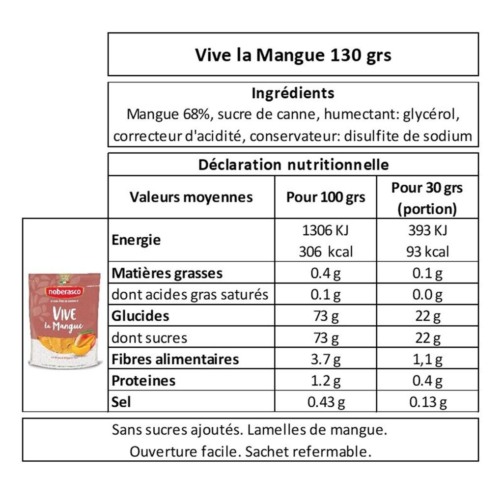 Vive la Mangue mango slices - 130g