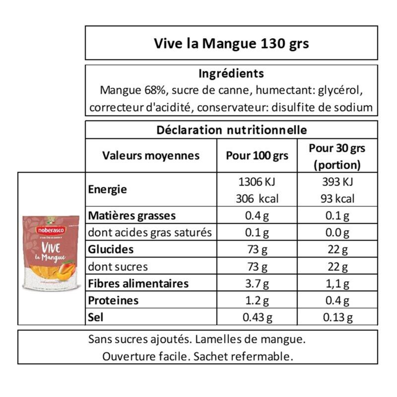 Aszalt mangó, szeletelt,130 g - Vive la Mangue 