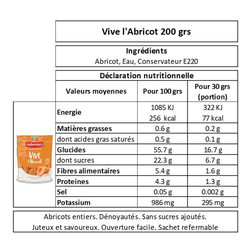 Szárított sárgabarack, puha és magozott , 200 g - Vive l'Abricot