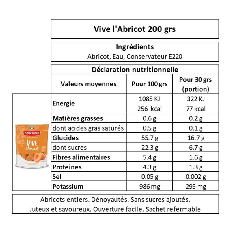 Viva el albaricoque 200 g tierno entero y sin hueso 