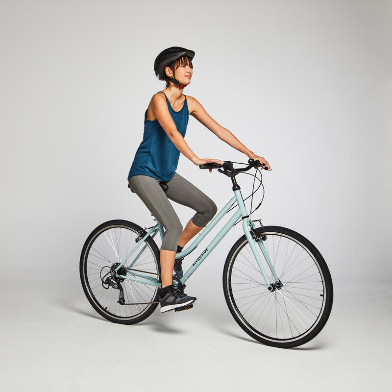 HYBRID BIKE RIVERSIDE 120 LOW FRAME Mint Decathlon