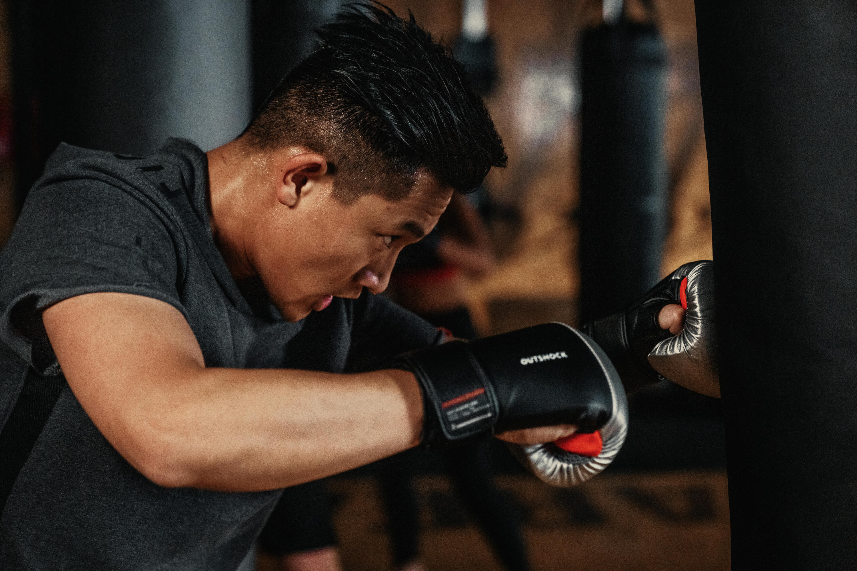 Punching Bag Gloves 500 - Black/Silver 11/11