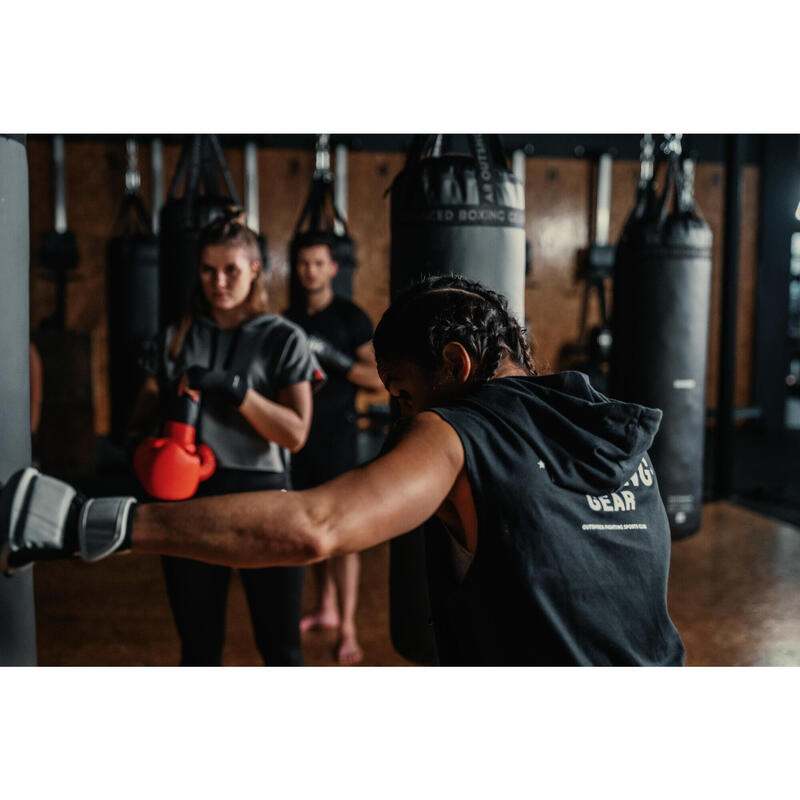 Boxing Tank Top Hoodie - Black