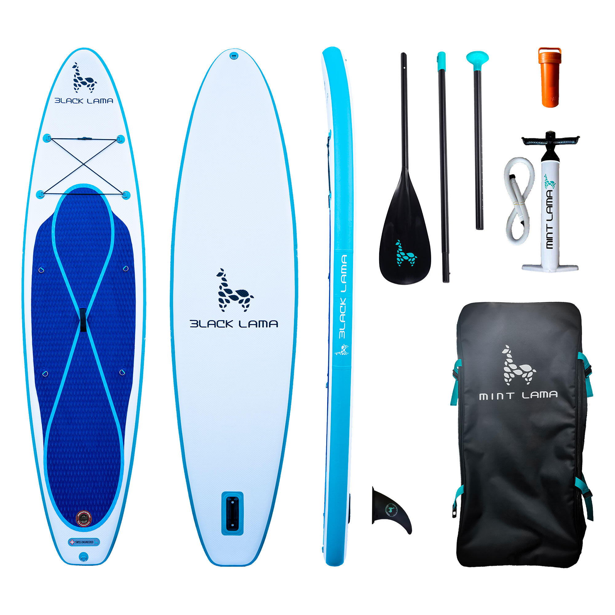 SUP-Board Pack Stand-up-Paddle aufblasbar Touring - Mint Lama Alpaka 11'0" 22/32