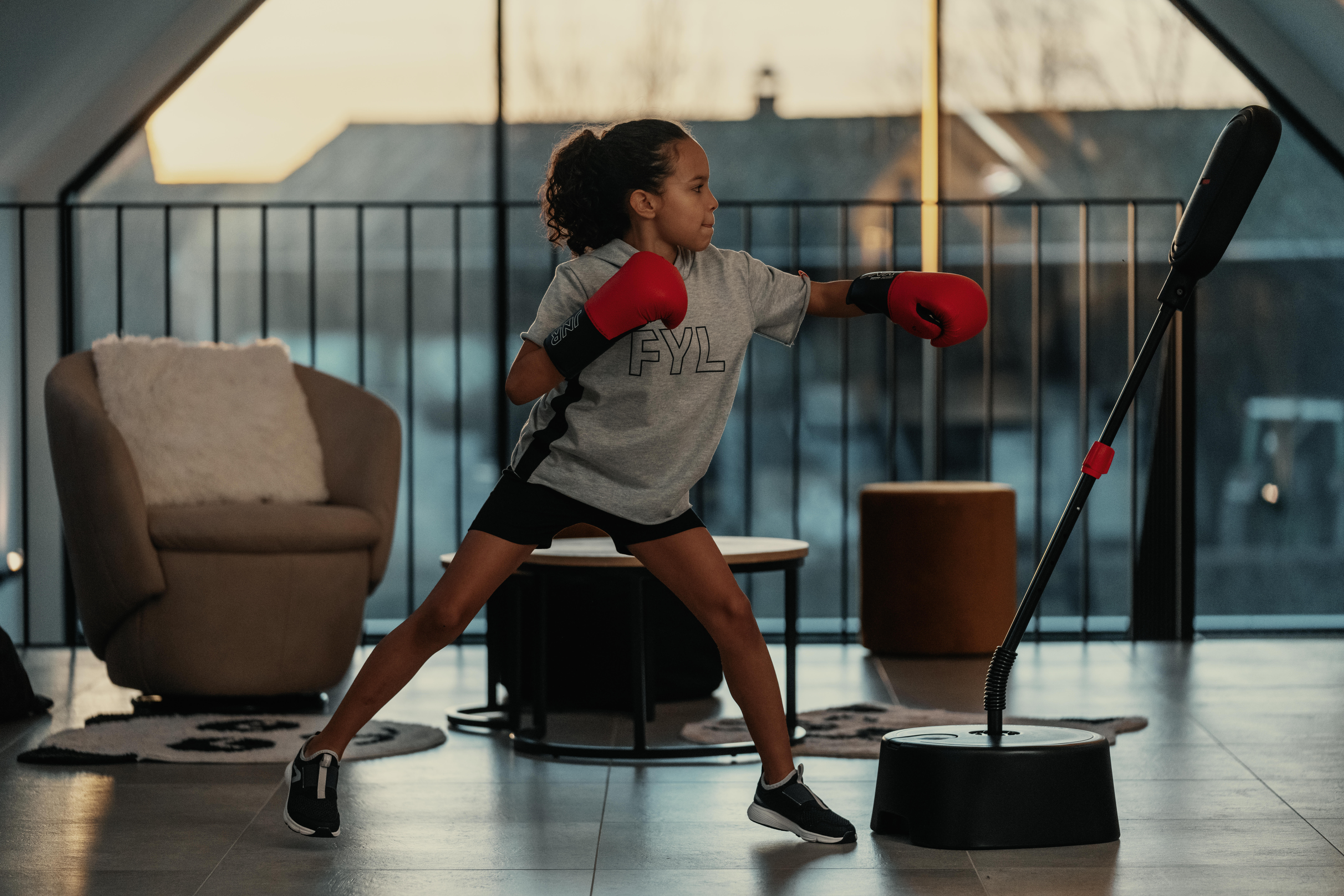 Kids' Punching Ball + Boxing Gloves Set - OUTSHOCK