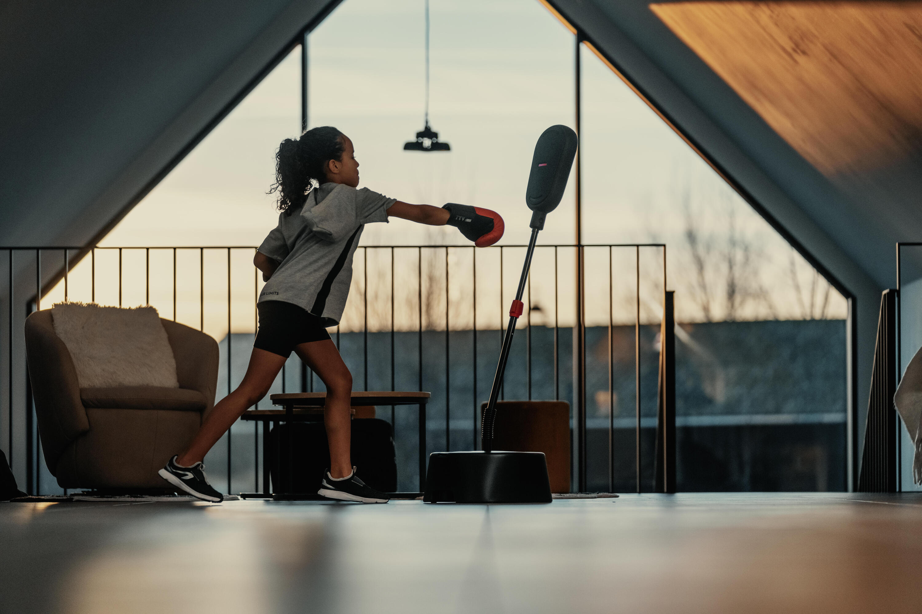 Ensemble de ballon de frappe + gants de boxe enfant 5/10