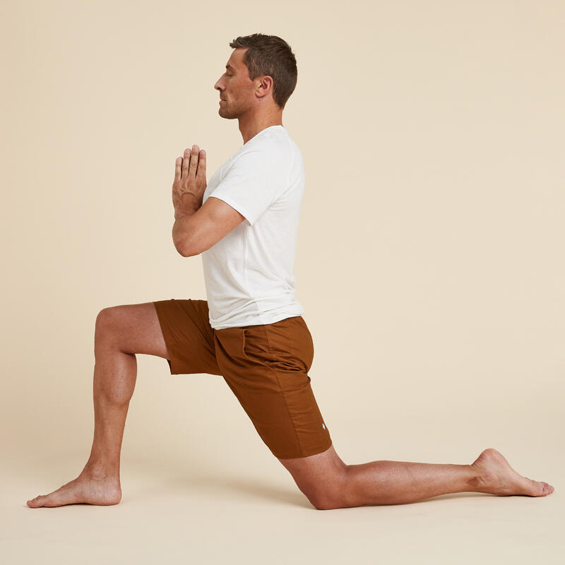 T-shirt uomo yoga regular misto cotone bianca