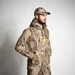 Hunting Warm Hooded Sweatshirt 500 - Wetland Camouflage