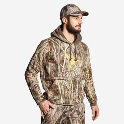 Sweat chasse capuche chaud 500 camouflage marais
