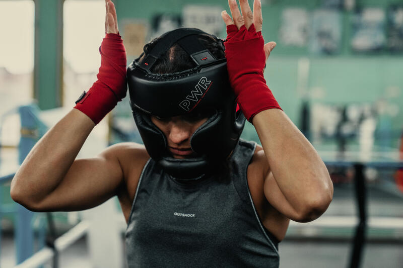 DÉBARDEUR DE BOXE FEMME 500 GRIS