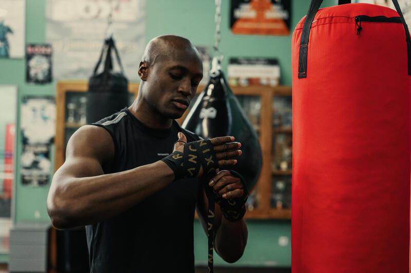 LIGADURAS DE BOXE 4,5 M PRETO/DOURADO