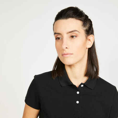 Moteriški golfo polo marškinėliai trumpomis rankovėmis „100“, pilki