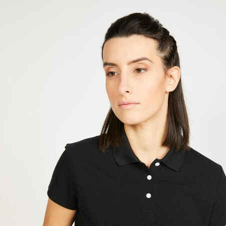 WOMEN'S GOLF SHORT SLEEVE POLO SHIRT - MW100 BLACK