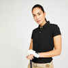 WOMEN'S GOLF SHORT SLEEVE POLO SHIRT - MW100 BLACK