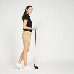 Women's golf short-sleeved polo shirt MW100 black