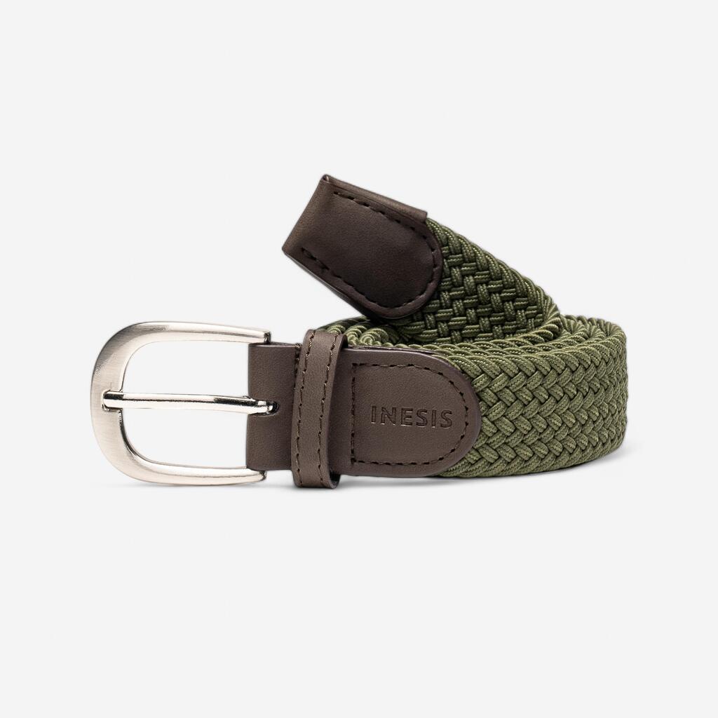 Golf Elasticated & Stretchy Braided Belt - Khaki