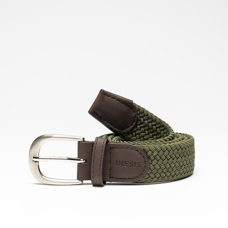 Ceinture de golf extensible tressée - kaki