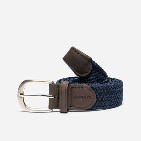 Golf stretchy braided belt - navy blue