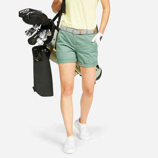 
      Kratke hlače za golf MW500 pamučne ženske zelene
  