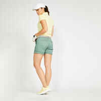 Women's golf cotton chino shorts - MW500 green