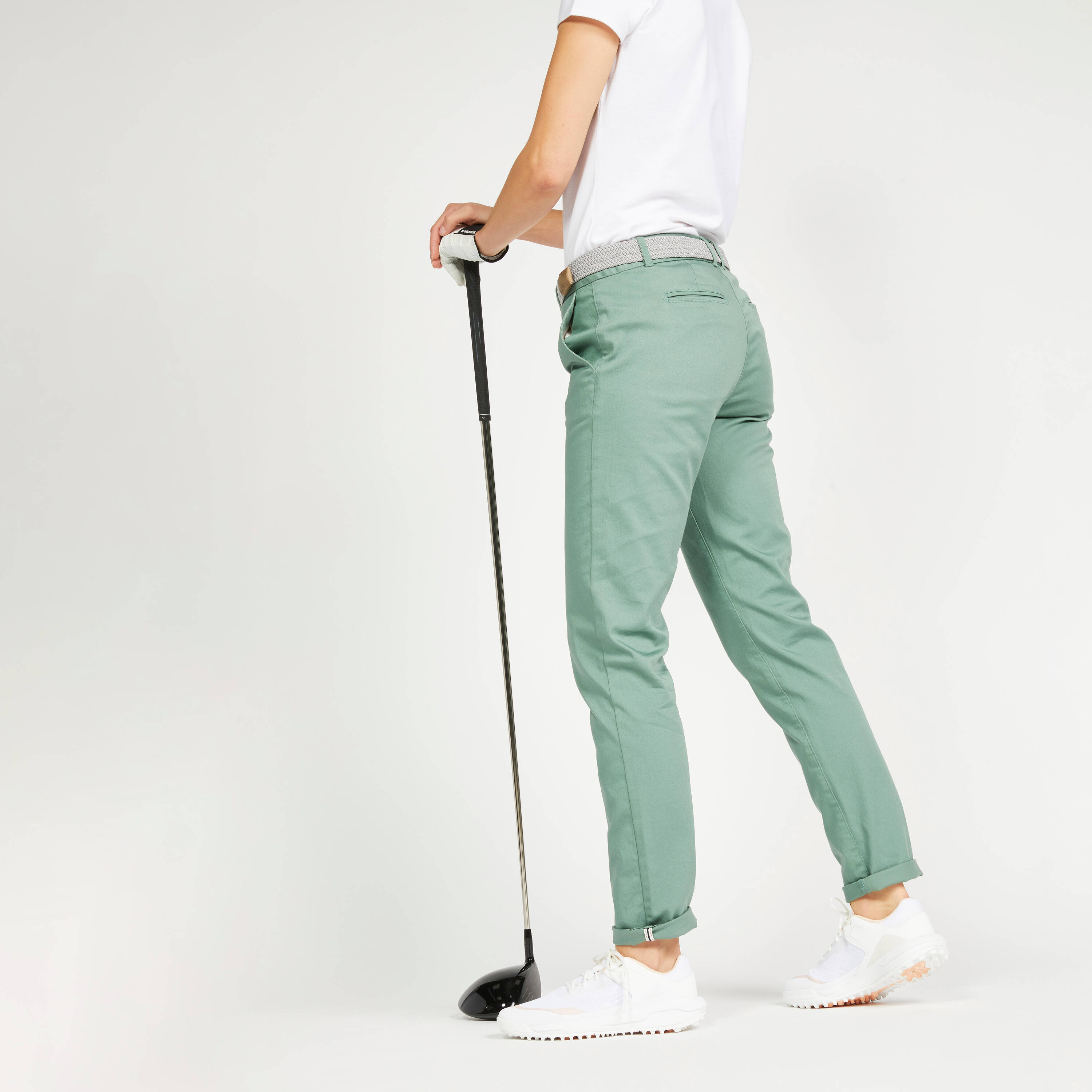 Women Golf trousers MW500 Green -  2